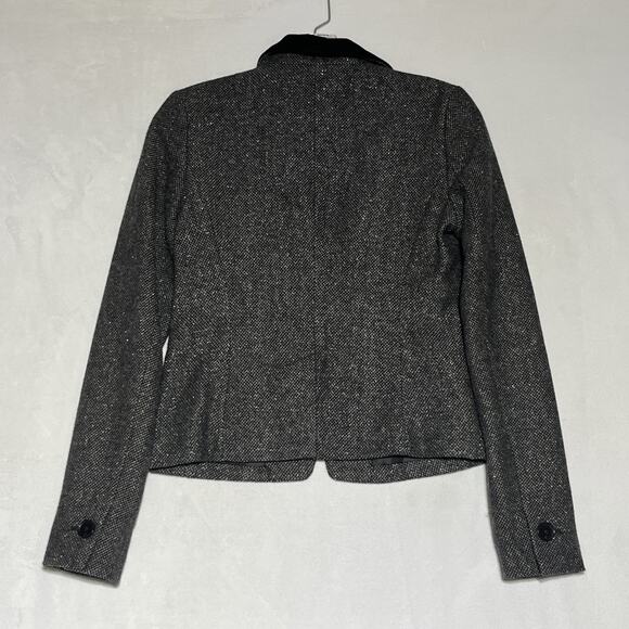 American Eagle Outfitters Blazer Tweed Wool Blend XS Black Sparkle Office Career - Picture 2 of 13